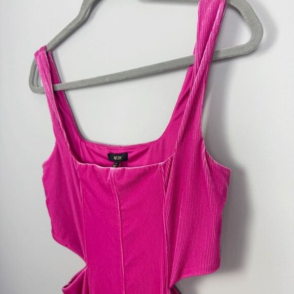 AFRM | NEW Paradiso Hot Pink Velvet Cutout Mini Dress Women’s Size Medium - Picture 3 of 10